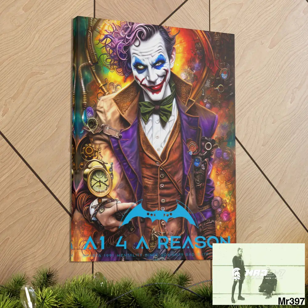 Copy of Canvas Gallery Wraps A1. 4 A Reason Steampunk Joker Hearts Tribal Fractal Canvas