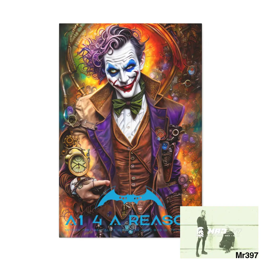 Copy of Canvas Gallery Wraps A1. 4 A Reason Steampunk Joker Hearts Tribal Fractal 24″ x 36″ / Premium Gallery Wraps