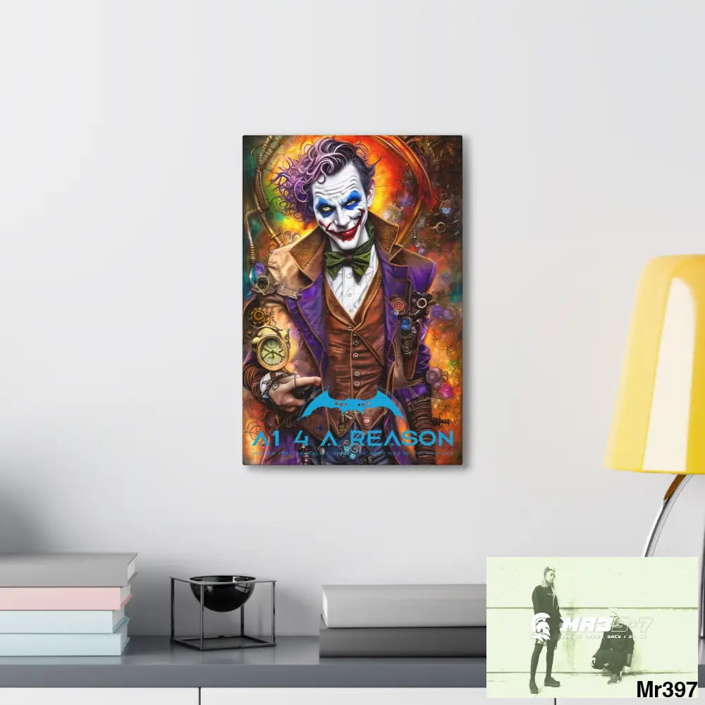 Copy of Canvas Gallery Wraps A1. 4 A Reason Steampunk Joker Hearts Tribal Fractal Canvas