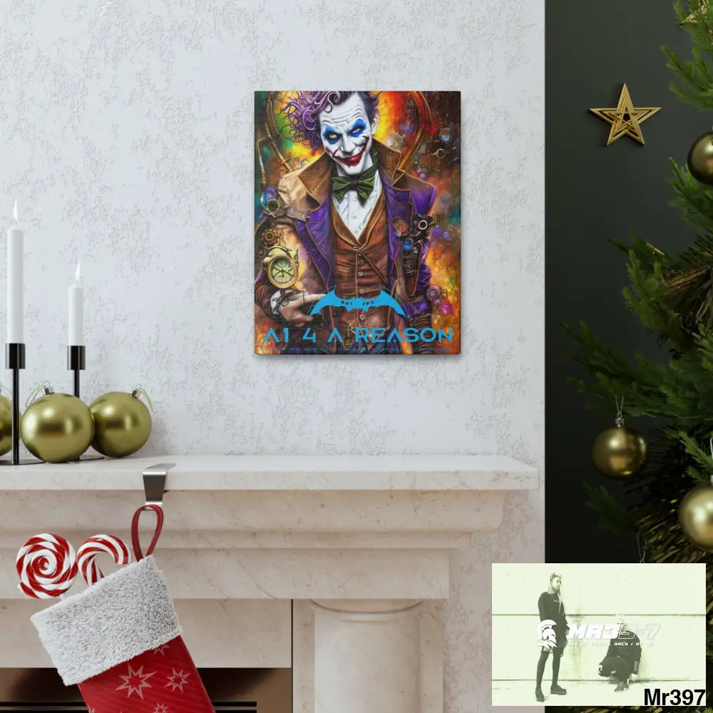 Copy of Canvas Gallery Wraps A1. 4 A Reason Steampunk Joker Hearts Tribal Fractal Canvas