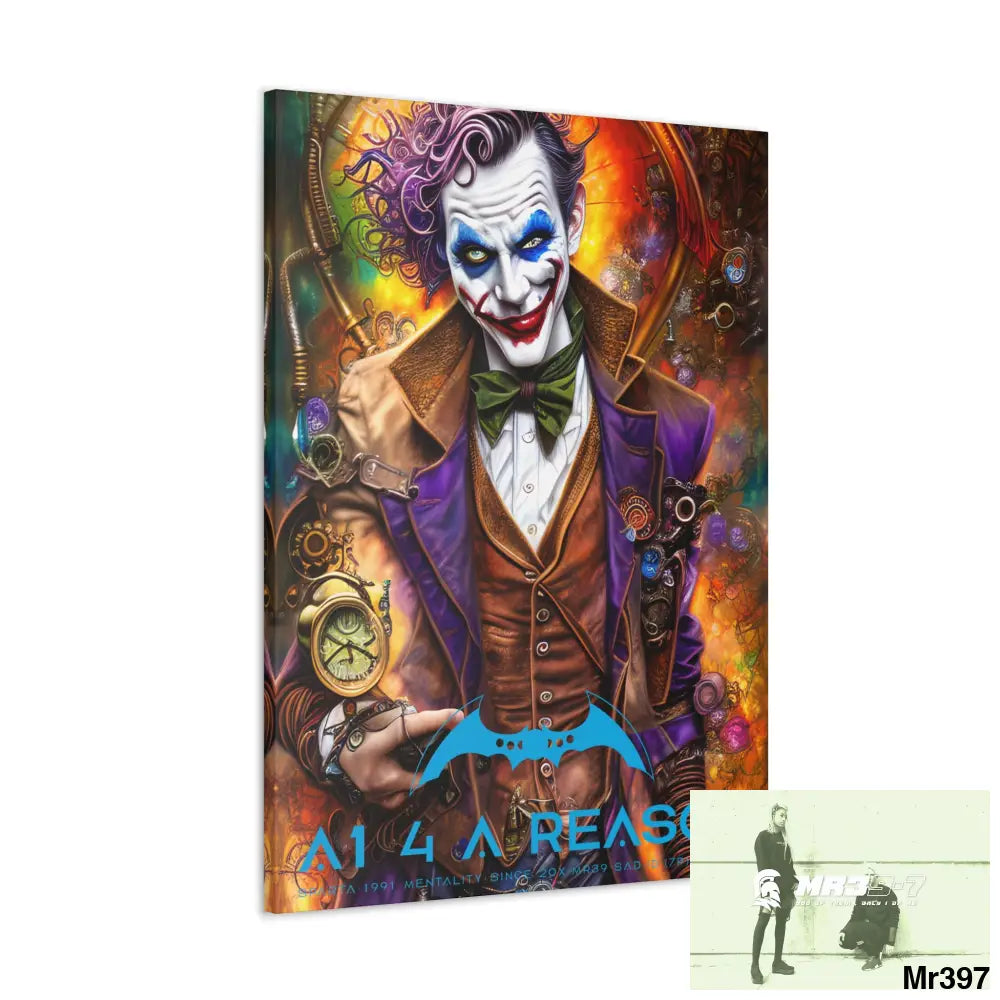 Copy of Canvas Gallery Wraps A1. 4 A Reason Steampunk Joker Hearts Tribal Fractal Canvas