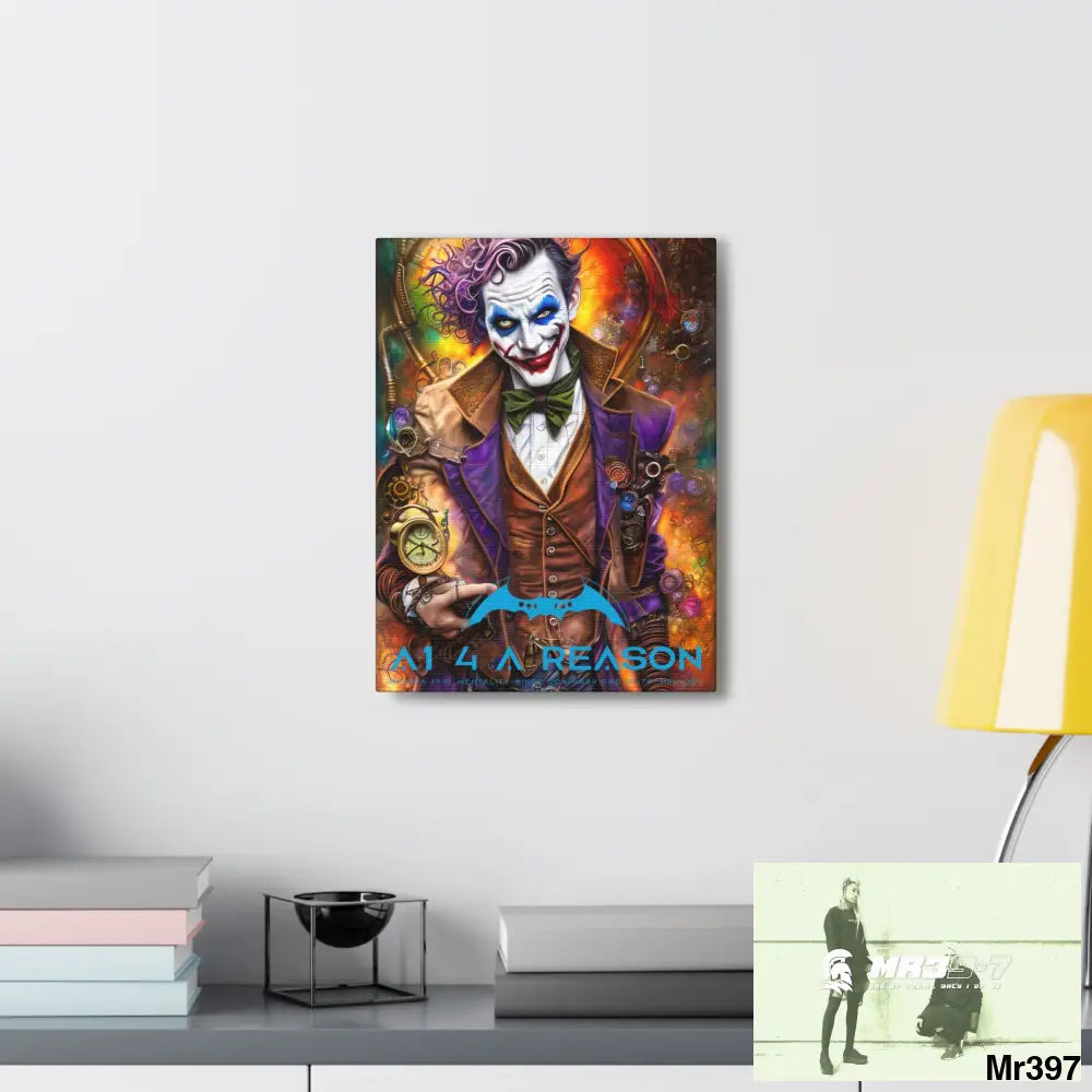 Copy of Canvas Gallery Wraps A1. 4 A Reason Steampunk Joker Hearts Tribal Fractal Canvas
