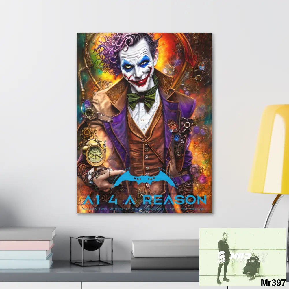 Copy of Canvas Gallery Wraps A1. 4 A Reason Steampunk Joker Hearts Tribal Fractal Canvas