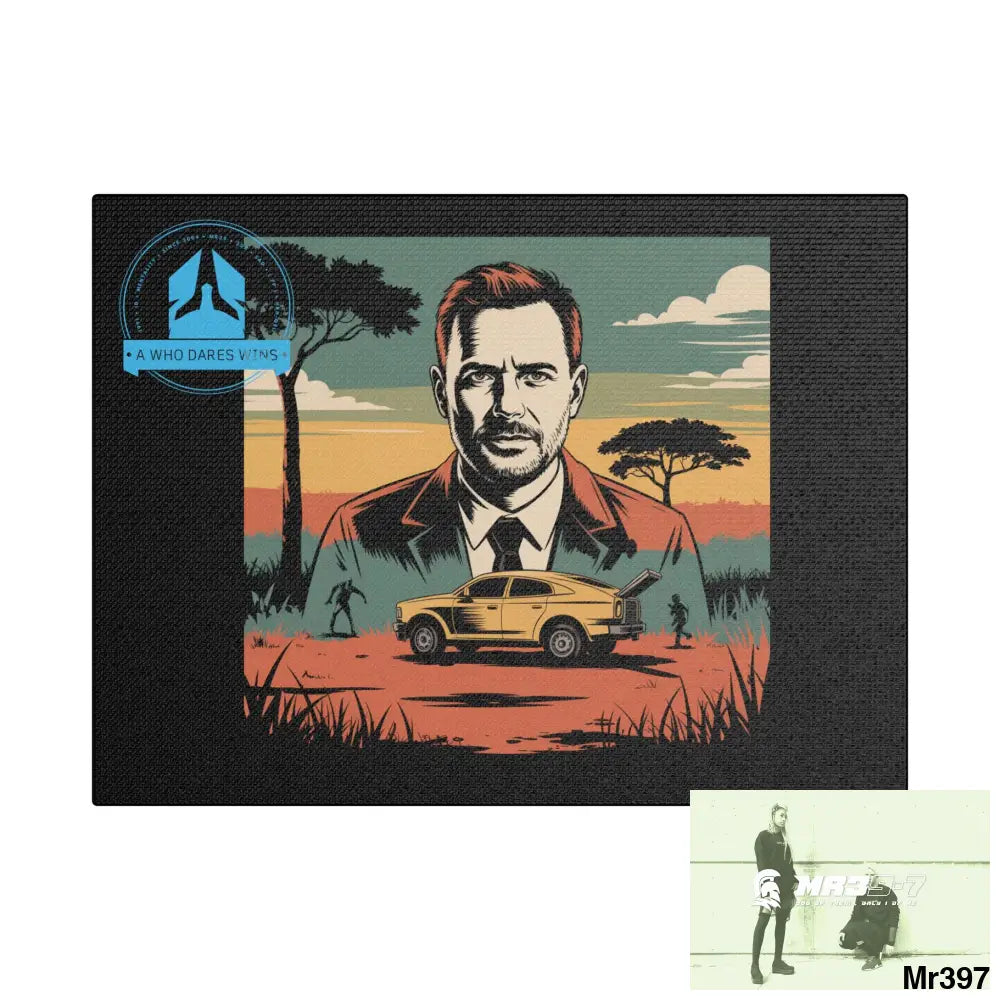 Copy of Stylish Stretched Canvas Art Print A1 WDW Banksy stye Kenya 2015 trip no 5 Retro Home Decor Tropical Vibes Wall