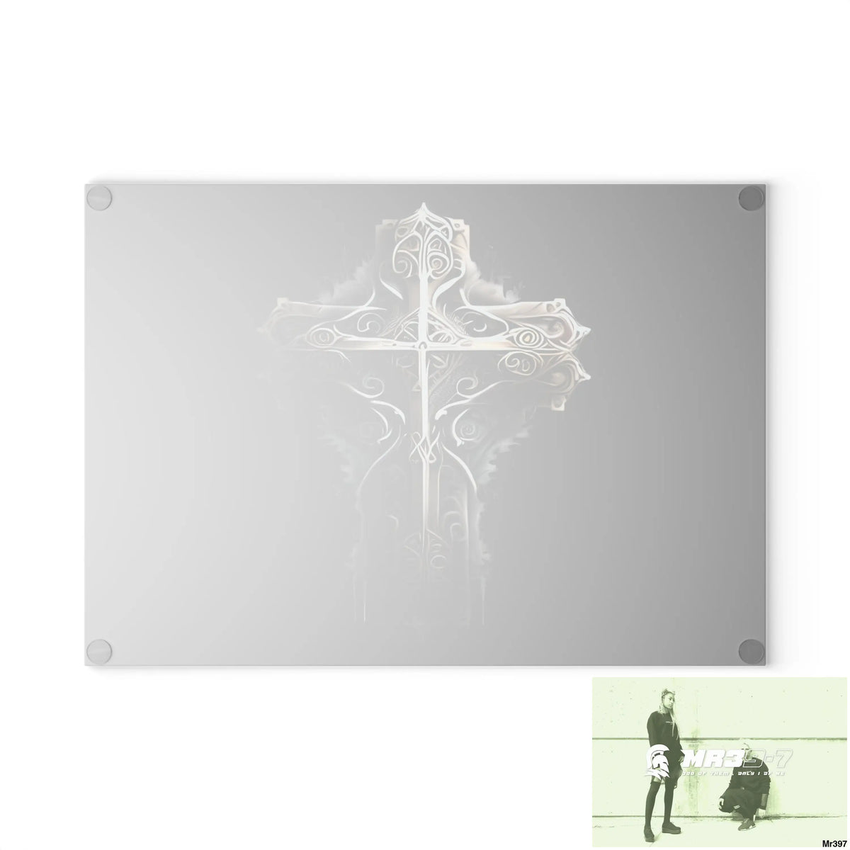Cross Metallic Gothic Hyper Realistic Cutting Board Home Decor
