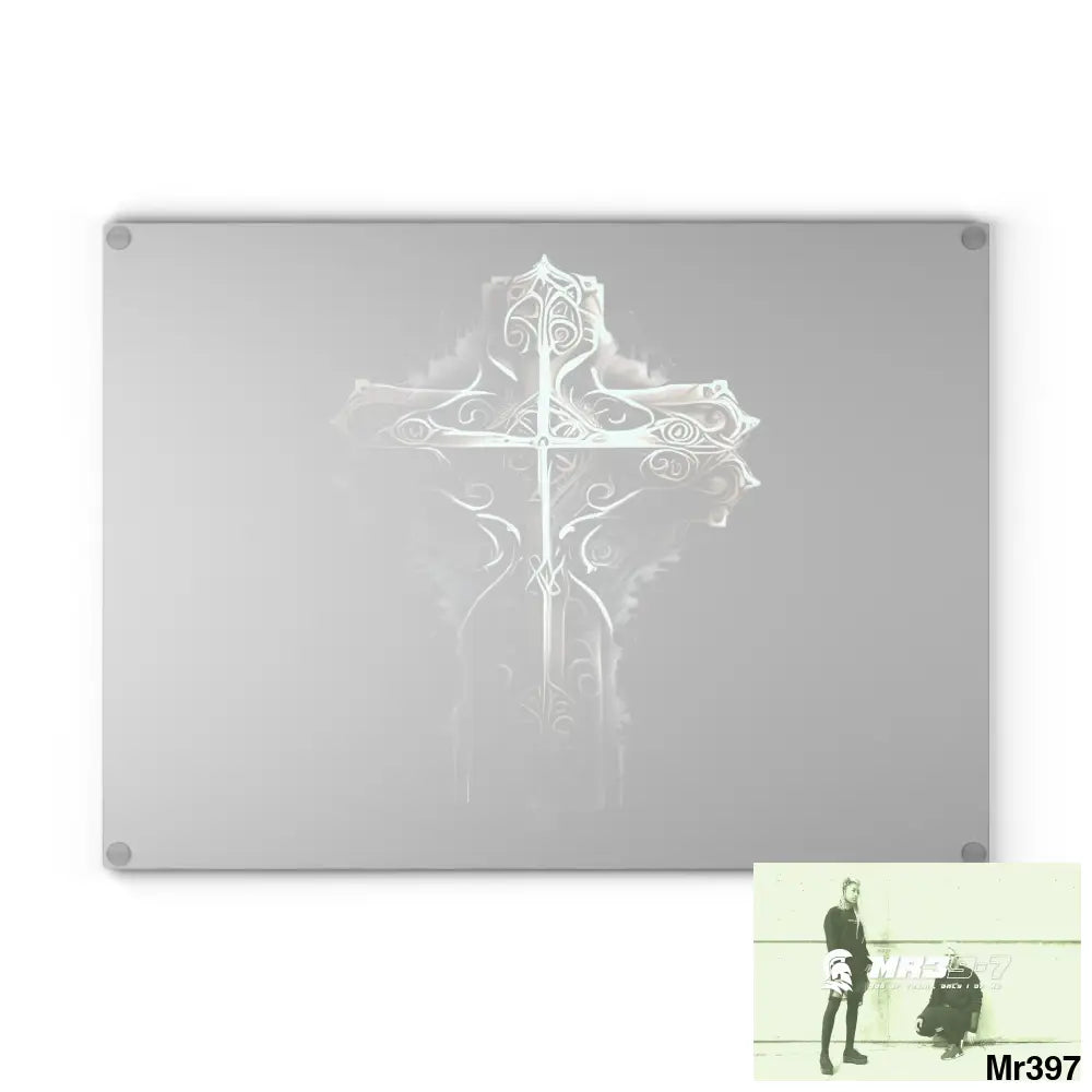 Cross Metallic Gothic Hyper Realistic Cutting Board Home Decor