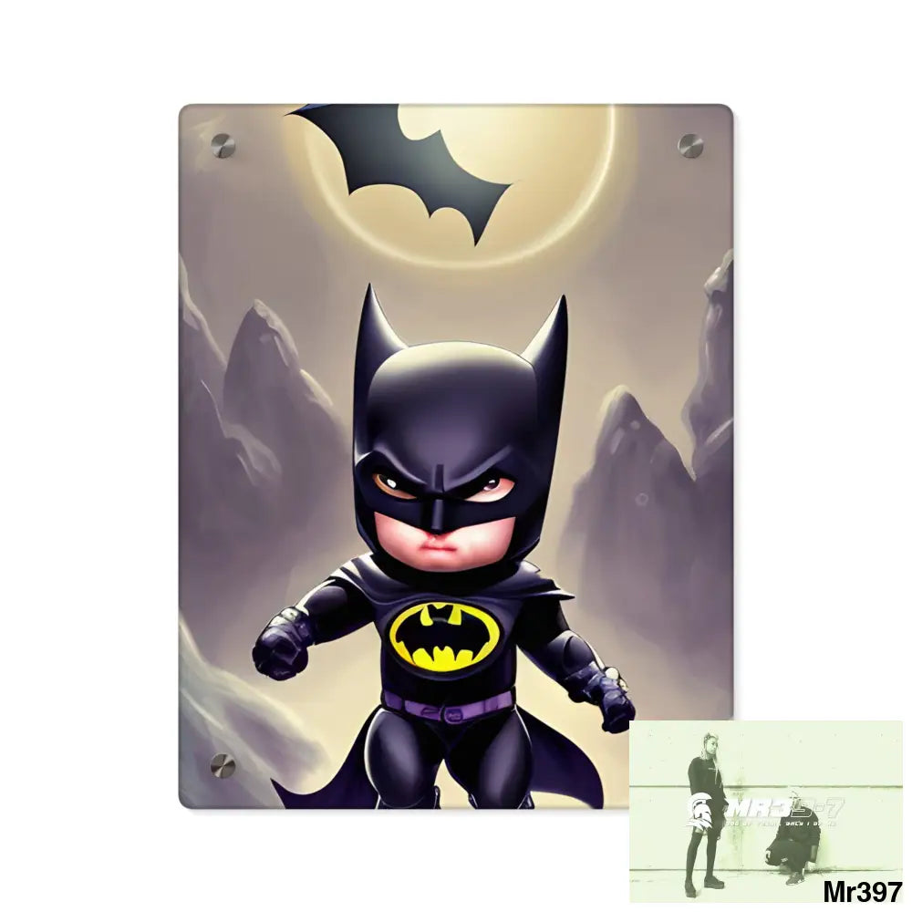 Cute Adorable Super Hero Baby Batman Acrylic Wall Art Panels 11″ x 14″ (Vertical) / 0.25’’ Home Decor