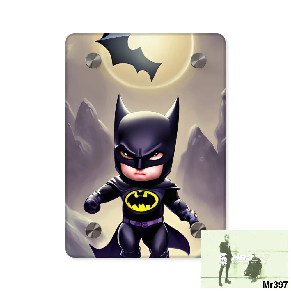 Cute Adorable Super Hero Baby Batman Acrylic Wall Art Panels 5’’ x 7’’ (Vertical) / 0.25’’ Home Decor