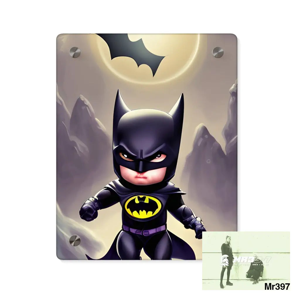 Cute Adorable Super Hero Baby Batman Acrylic Wall Art Panels 8″ x 10″ (Vertical) / 0.25’’ Home Decor