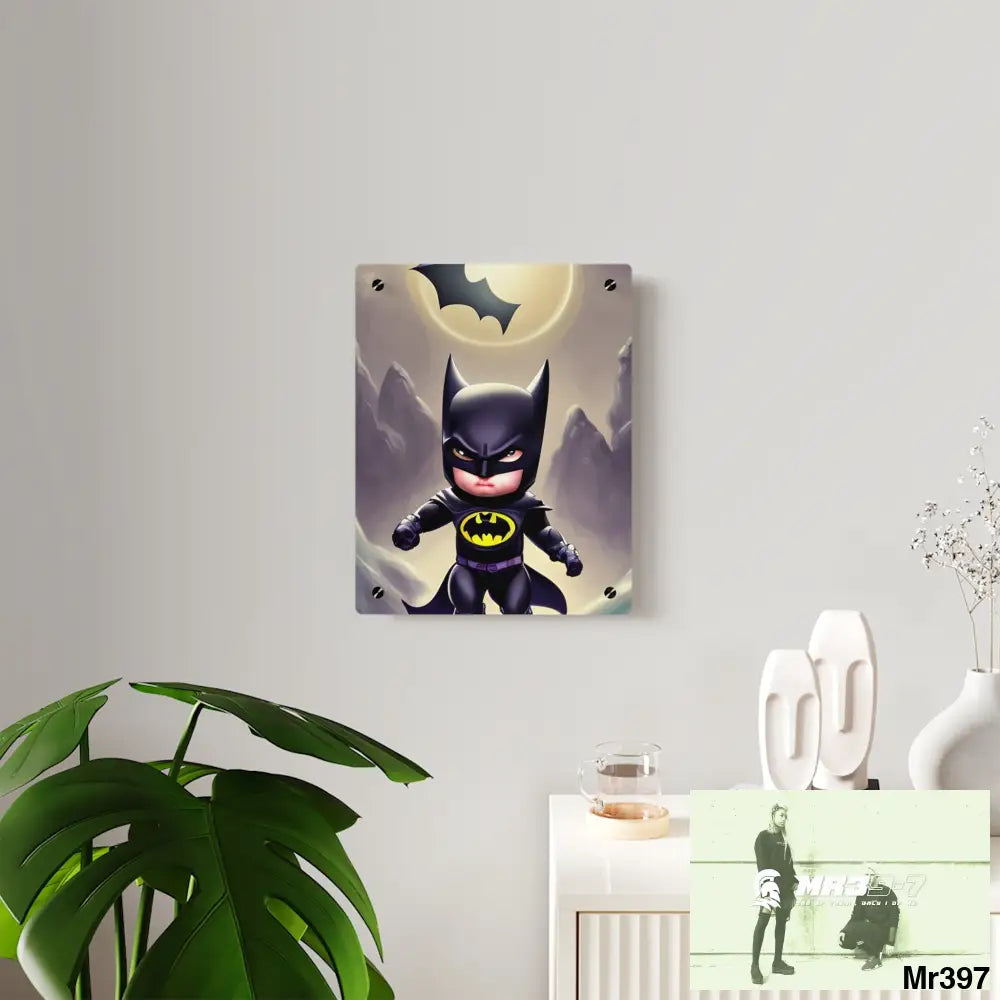 Cute Adorable Super Hero Baby Batman Acrylic Wall Art Panels Home Decor