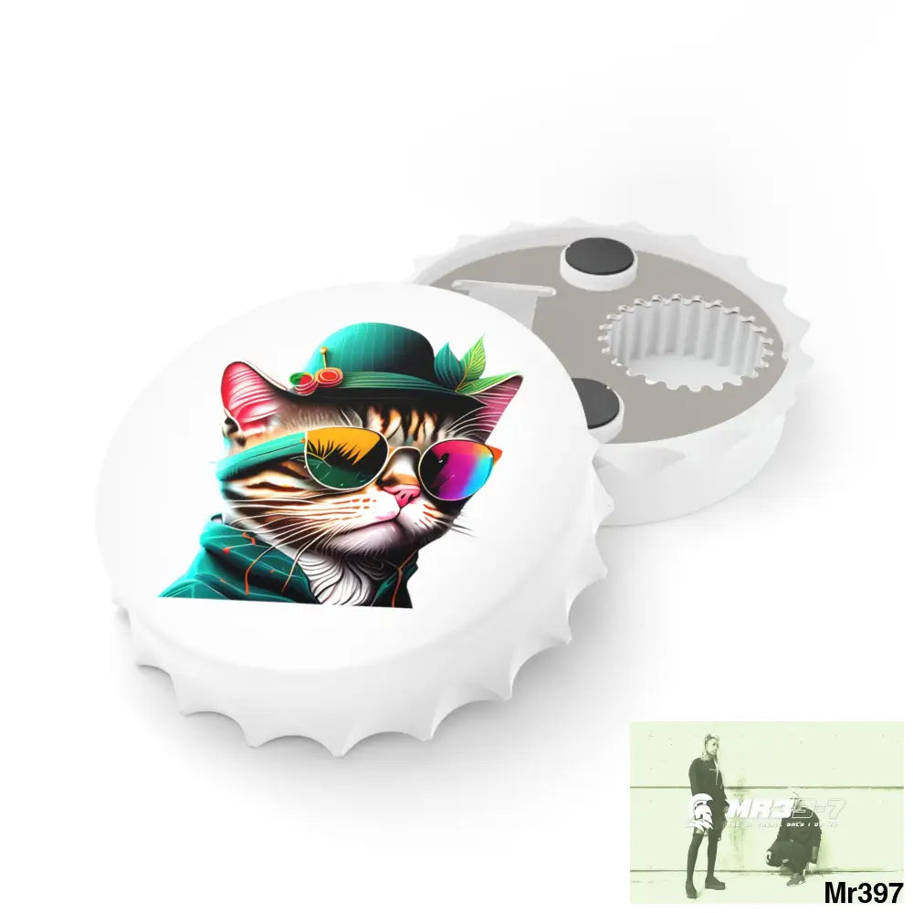 Dancing car n Sun glasses Magnetic Bottle Opener One size / White Accessories