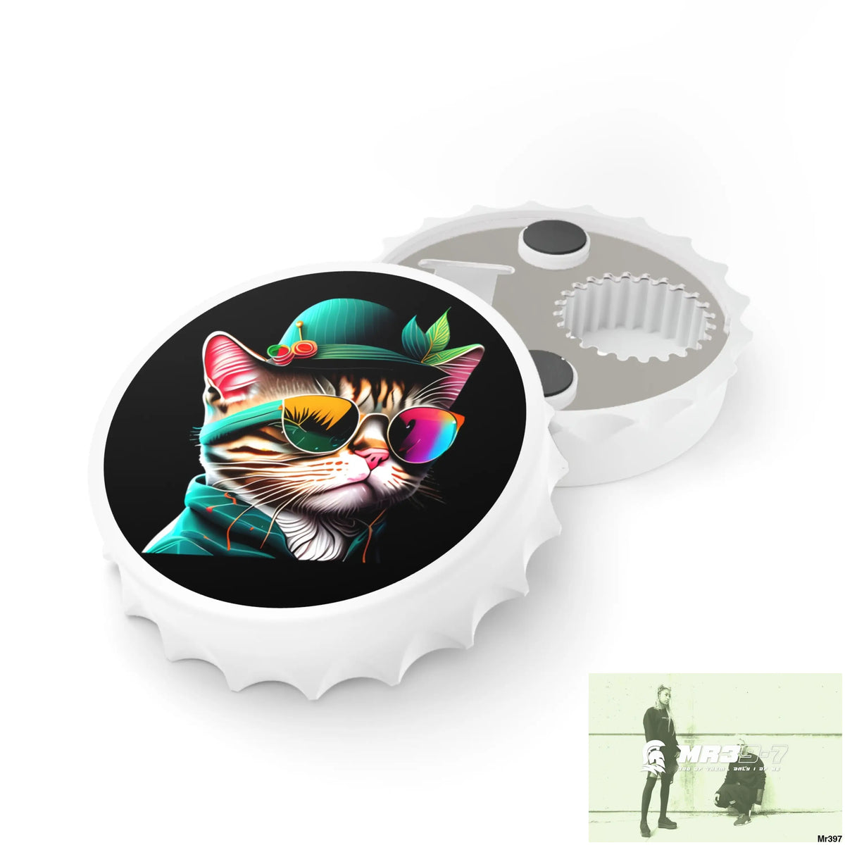 Dancing car n Sun glasses Magnetic Bottle Opener One size / White Accessories