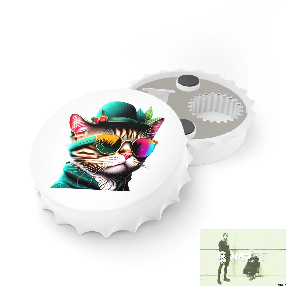 Dancing car n Sun glasses Magnetic Bottle Opener One size / White Accessories