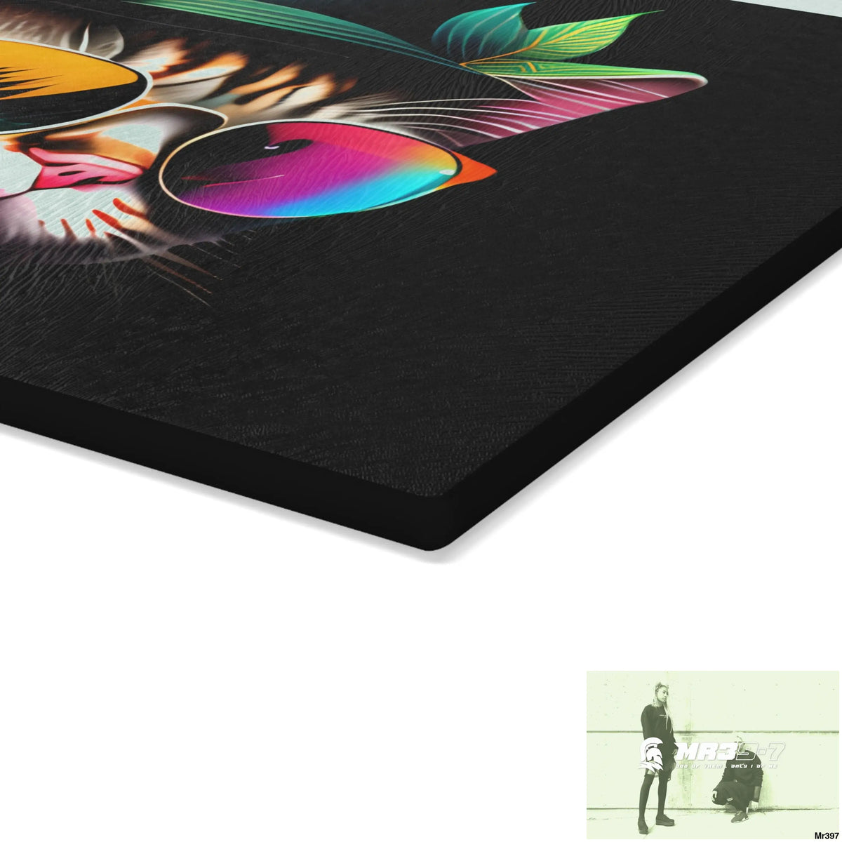 Dancing Cat with Sunglasses and Hat Cutting Board Home Decor