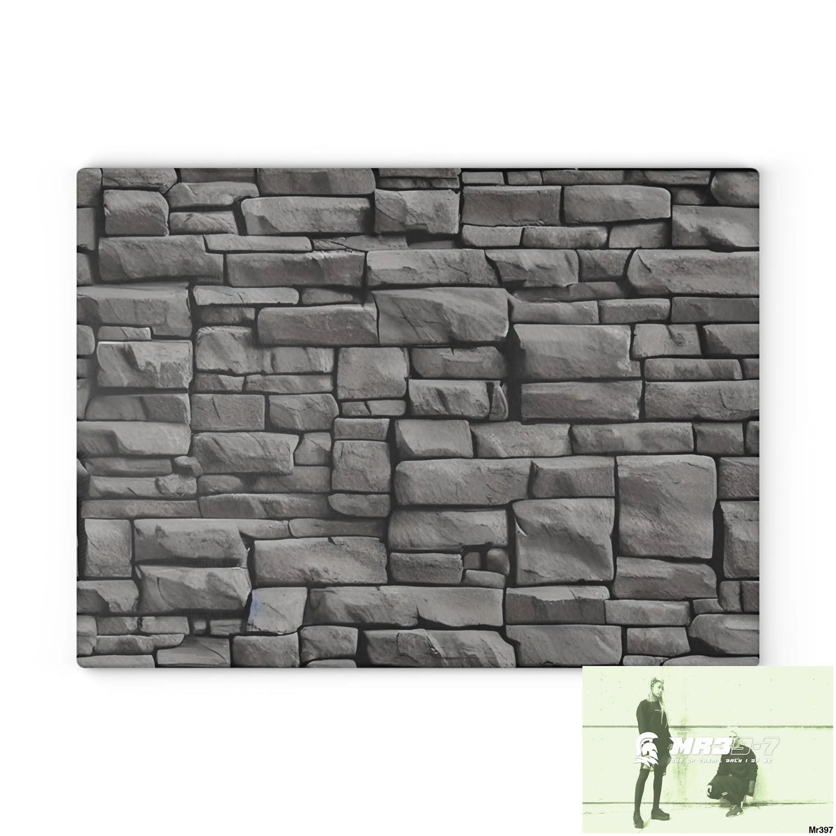 Dark Black Brick Wall 3D 32K Hyper Realistic Cutting Board 11’’ x 15’’ / Rectangle Home Decor