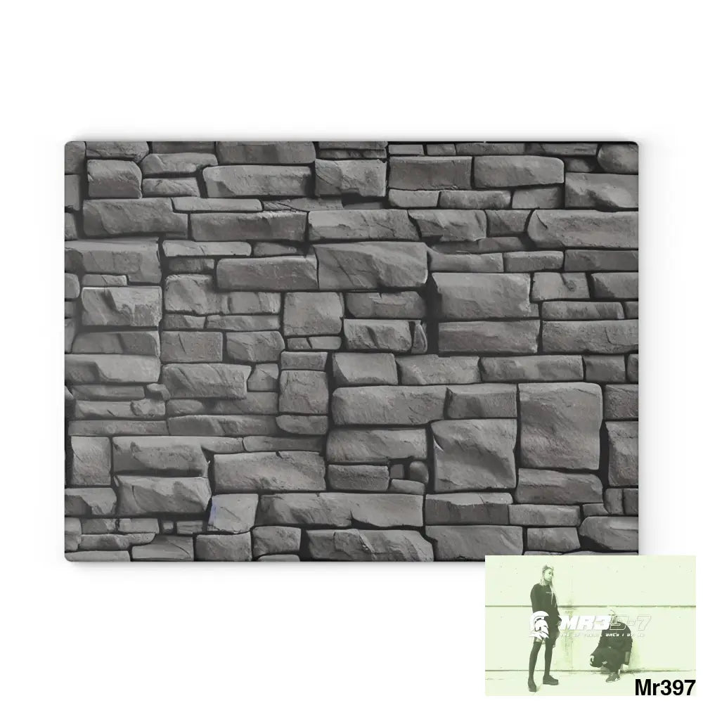 Dark Black Brick Wall 3D 32K Hyper Realistic Cutting Board 11’’ x 15’’ / Rectangle Home Decor