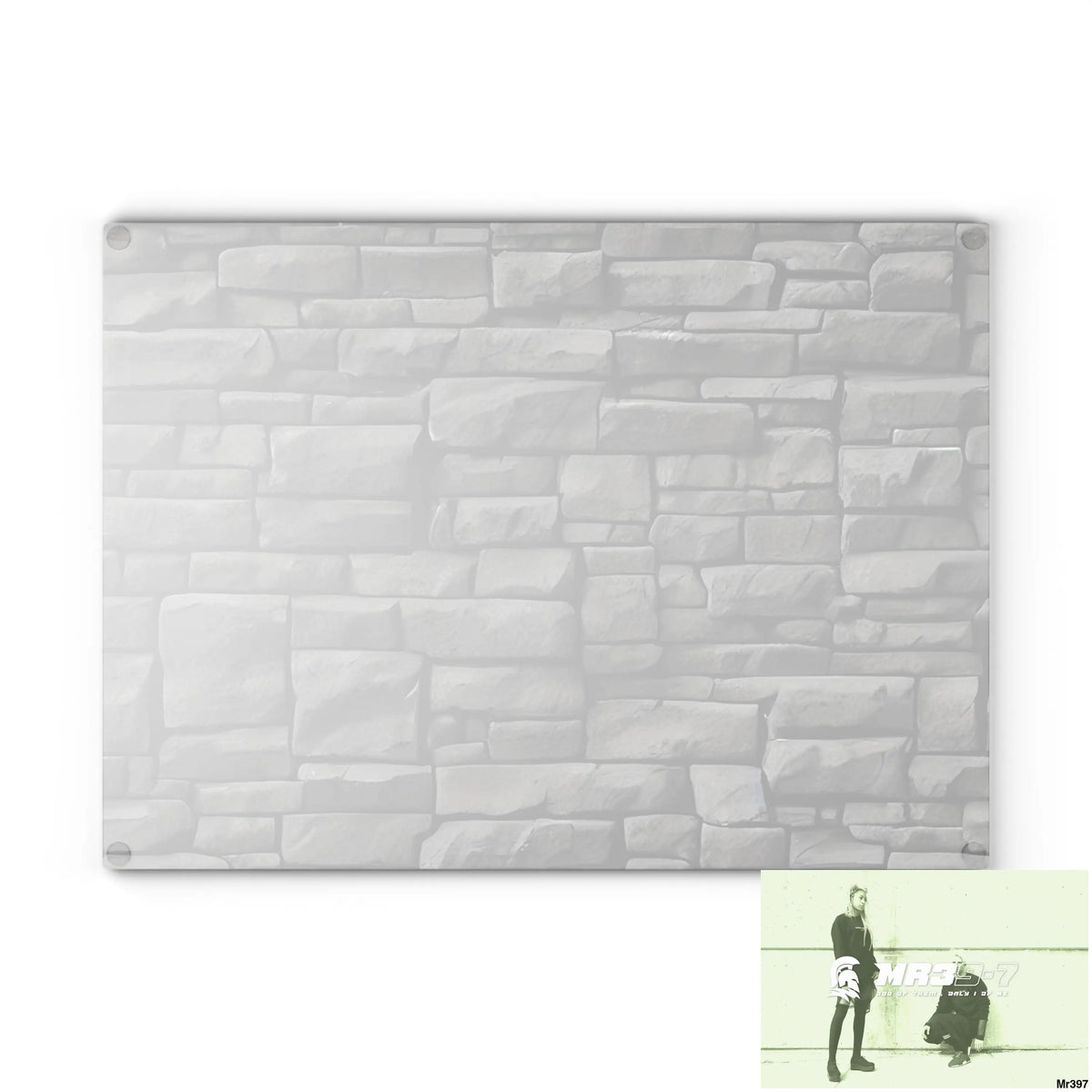 Dark Black Brick Wall 3D 32K Hyper Realistic Cutting Board Home Decor