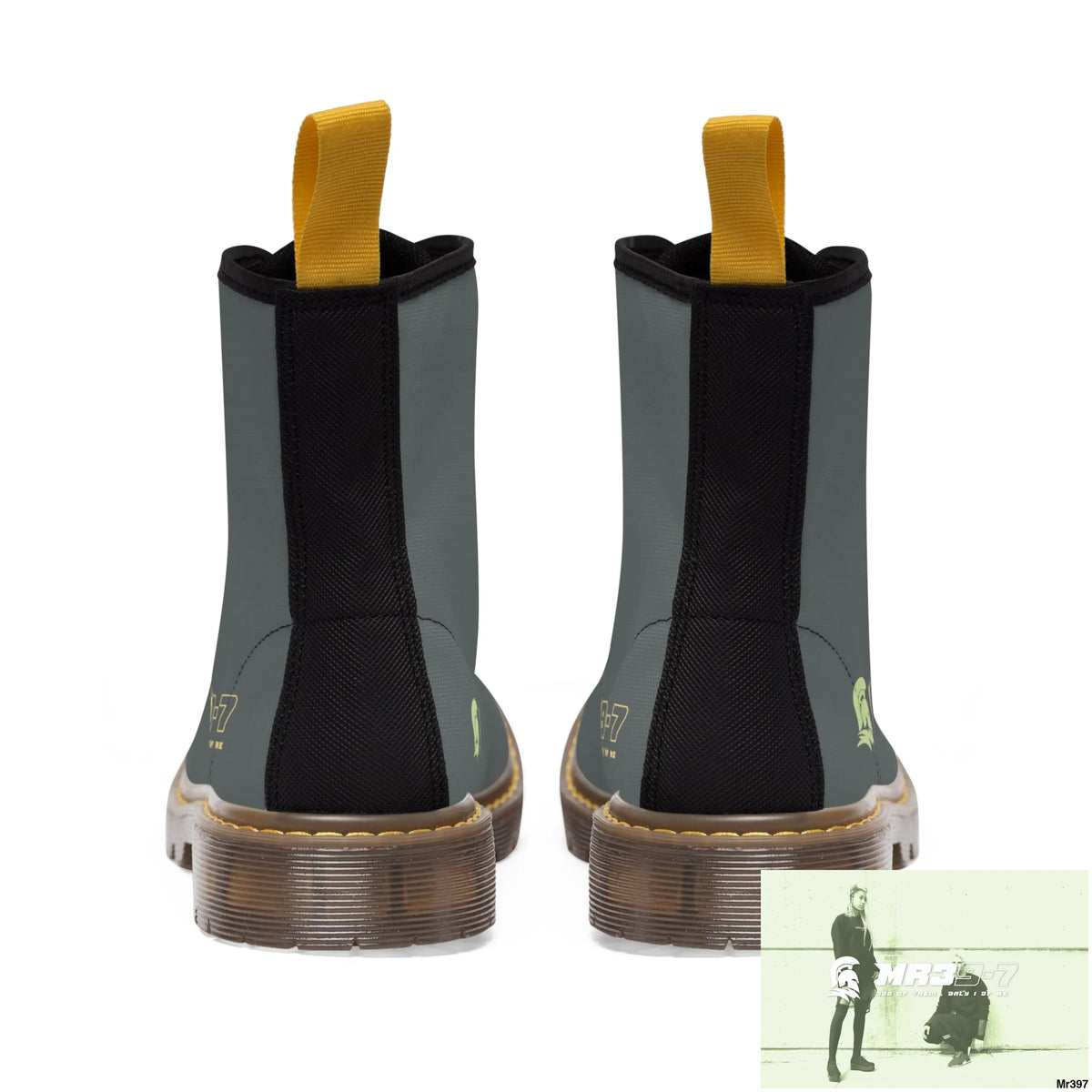 Dark Grey MR39S Brown Canvas Boots AOP Shoes