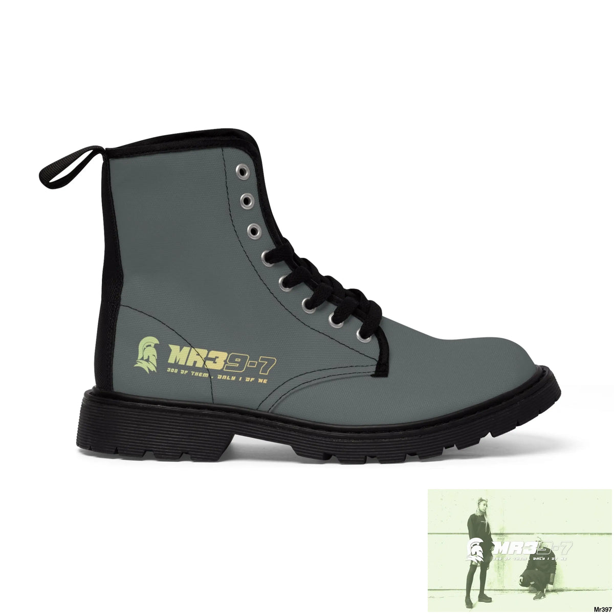 Dark Grey MR39S Brown Canvas Boots AOP Shoes