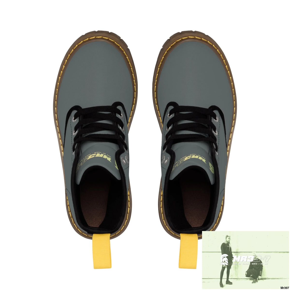 Dark Grey MR39S Brown Canvas Boots AOP Shoes