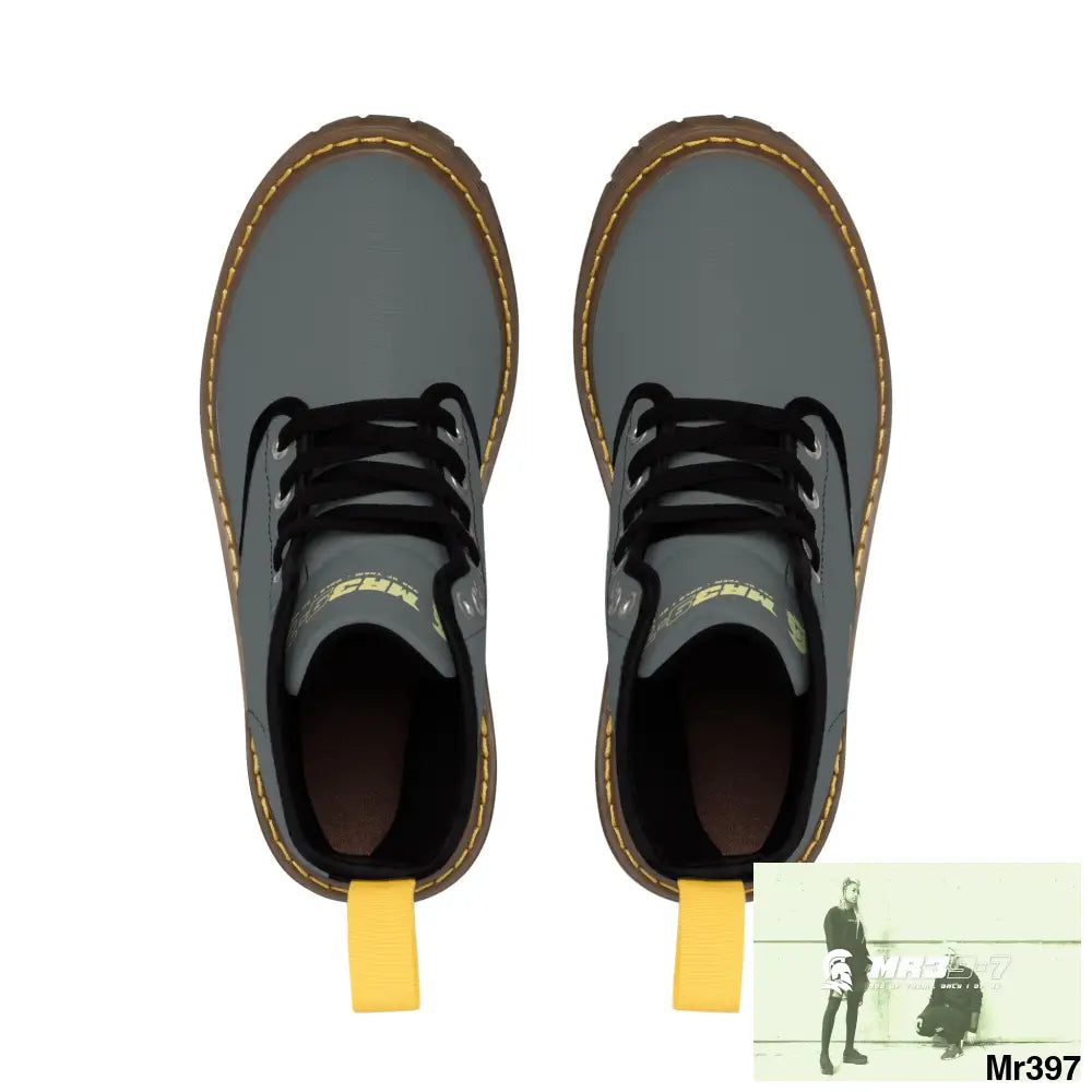 Dark Grey MR39S Brown Canvas Boots AOP Shoes