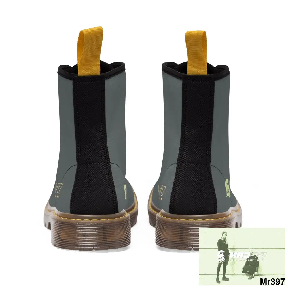 Dark Grey MR39S Brown Canvas Boots AOP Shoes