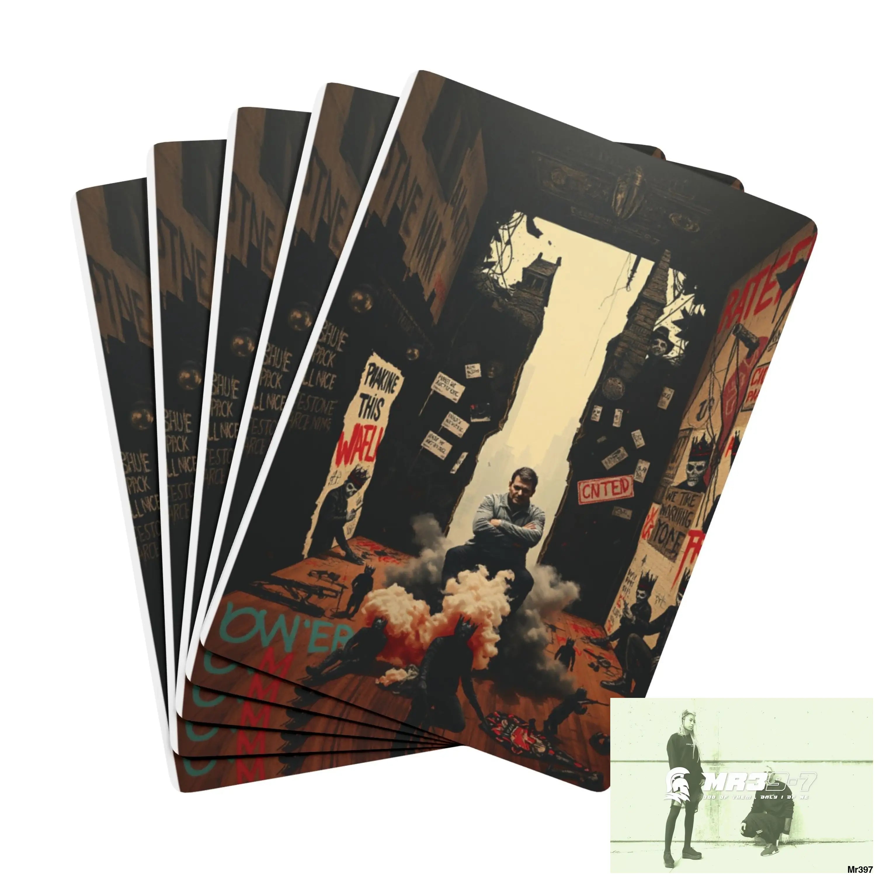 Death Flat 2628 days Covert Failures no 22 Ltd Edition Custom Poker Cards 2.5’’ x 3.5’’ / White / Semi Glossy Paper