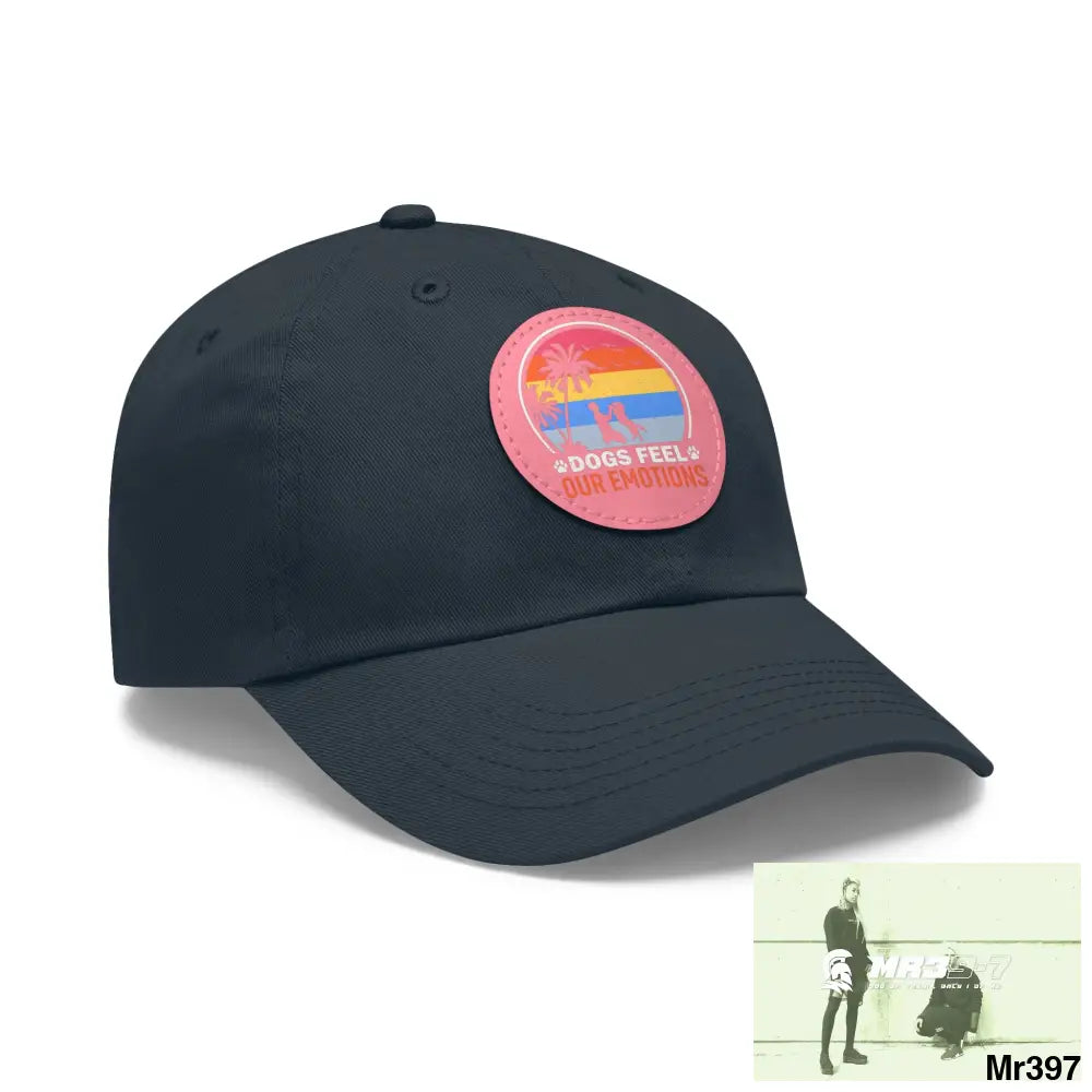 Dogs feel emotions Dad Hat with Leather Patch (Round) Hats