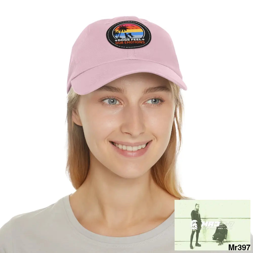 Dogs feel emotions Dad Hat with Leather Patch (Round) Hats
