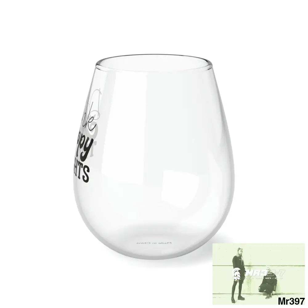 Drink Happy thoughts Stemless Wine Glass 11.75oz 11.75oz Mug