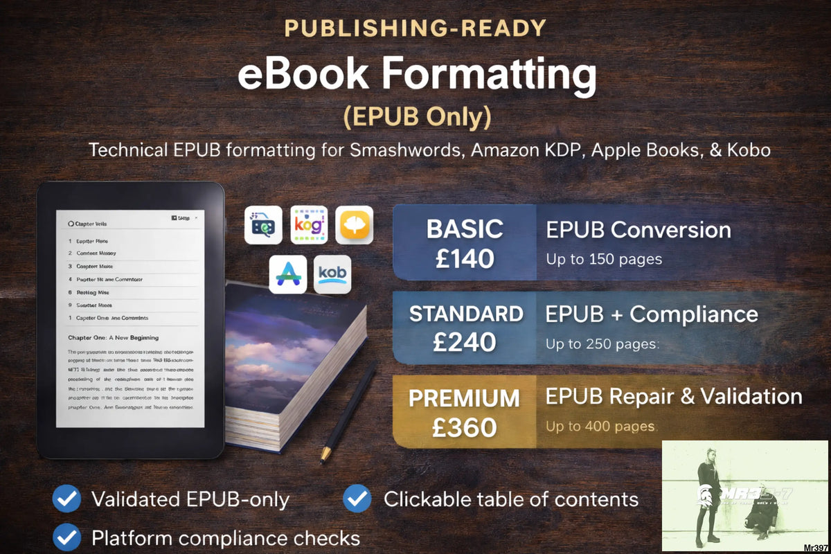 eBook Formatting (EPUB Only) – Publishing Ready eBook Formatting Services