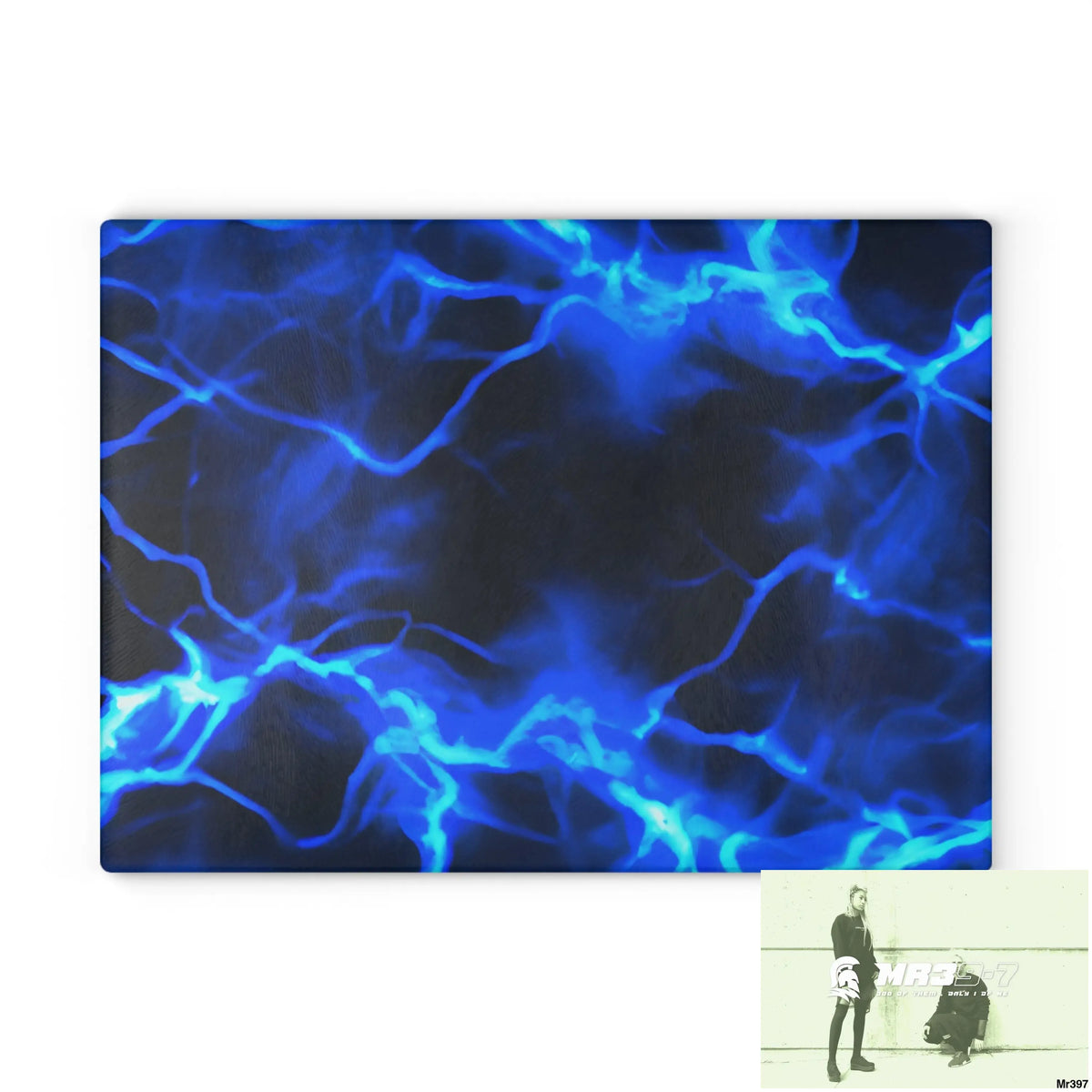Electric Blue Glass Cutting Board 11’’ x 15’’ / Rectangle Home Decor