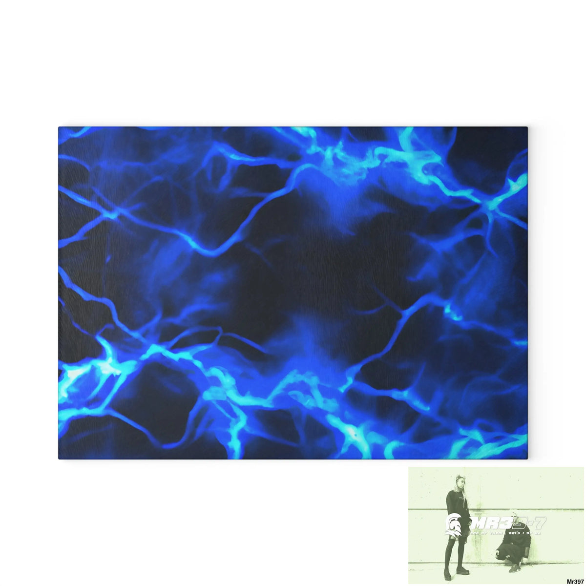 Electric Blue Glass Cutting Board 8’’ x 11’’ / Rectangle Home Decor