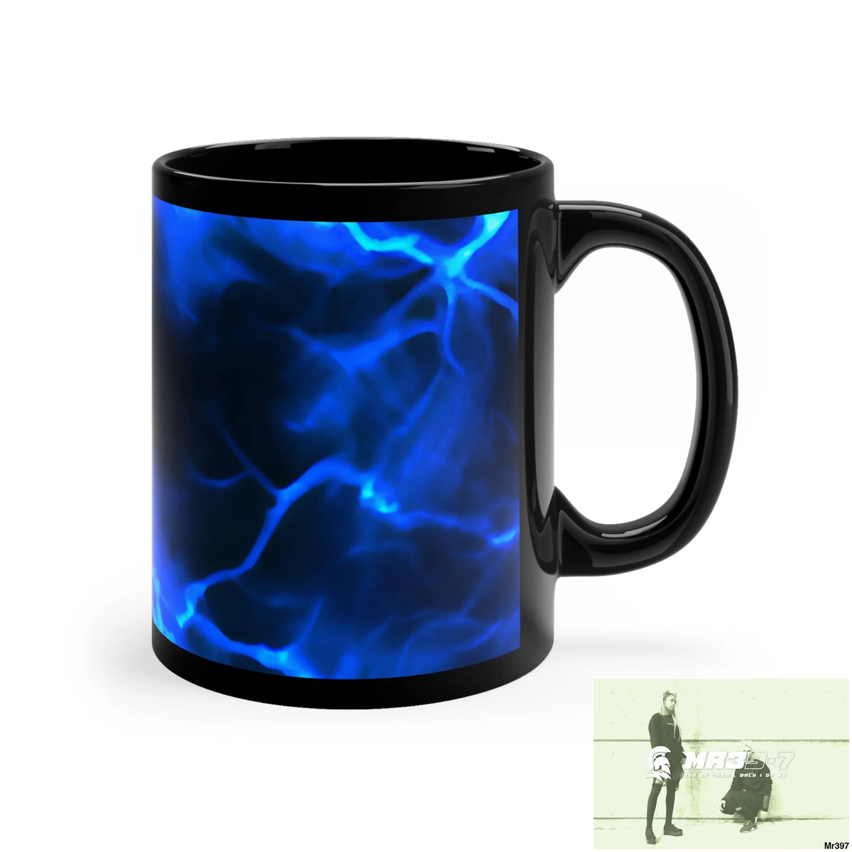 Electric Blue Lightening 11oz Black Mug 11oz Mug