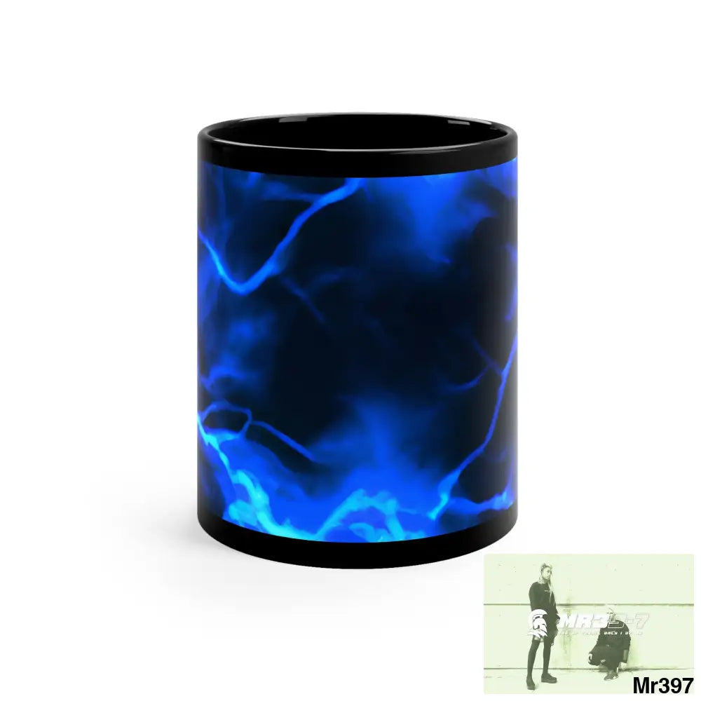 Electric Blue Lightening 11oz Black Mug 11oz Mug