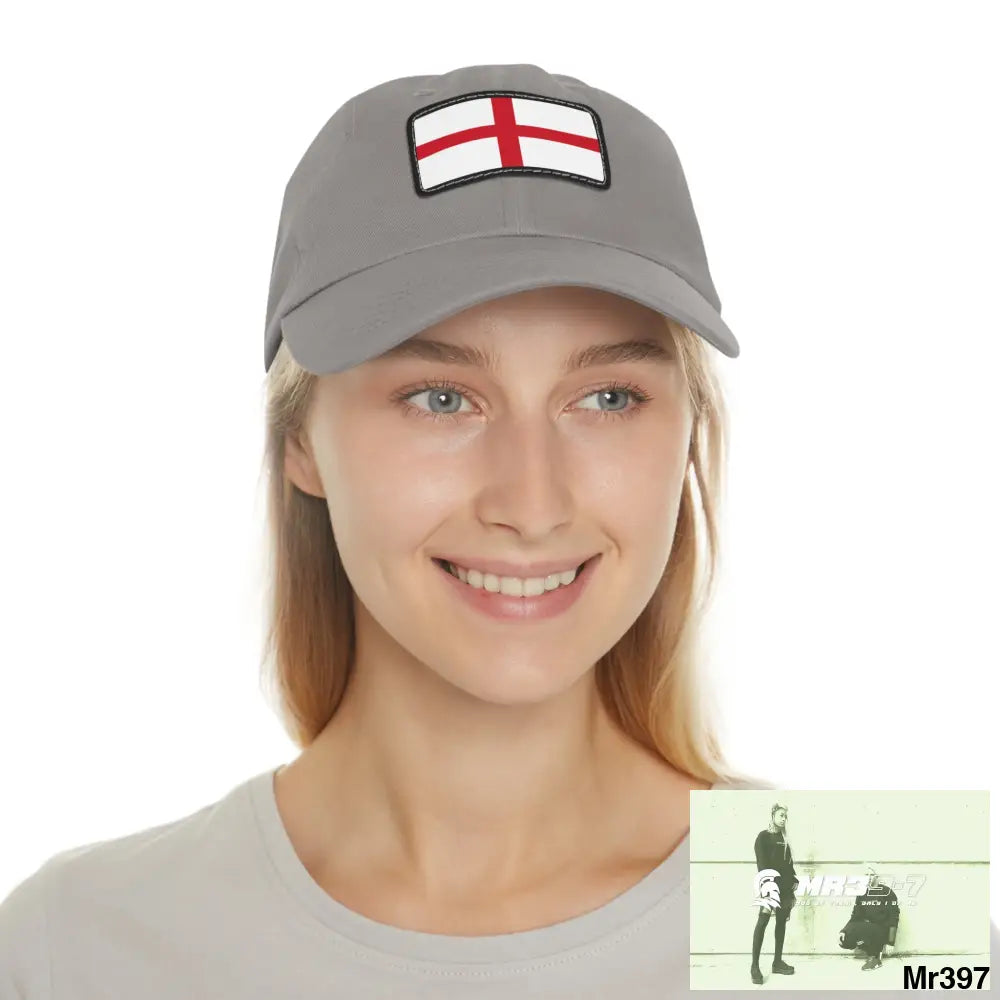 England Dad Hat with Leather Patch (Rectangle) Hats