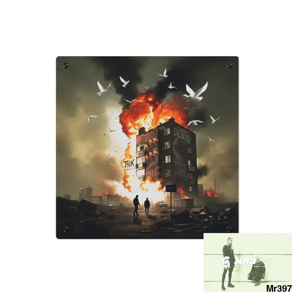 Escape from the block no 1 2628 days Death Flat Covert Failures Ltd Edition no 22 Acrylic Wall Art Panels 16″ x 16″