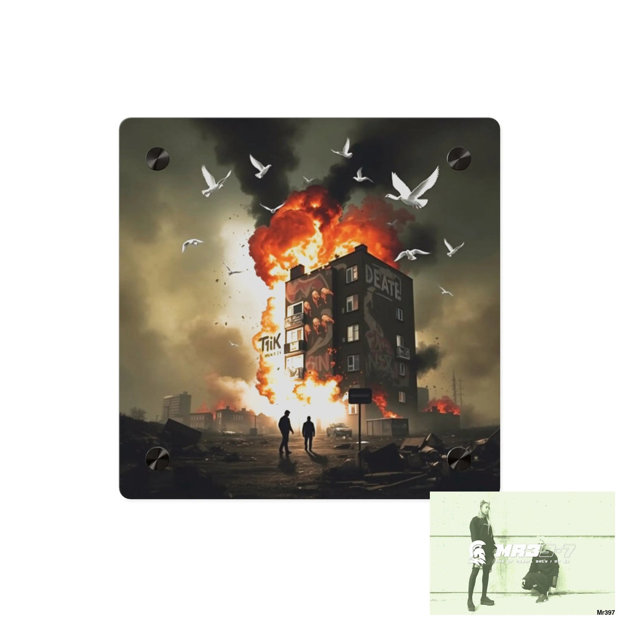 Escape from the block no 1 2628 days Death Flat Covert Failures Ltd Edition no 22 Acrylic Wall Art Panels 8’’ x 8’’