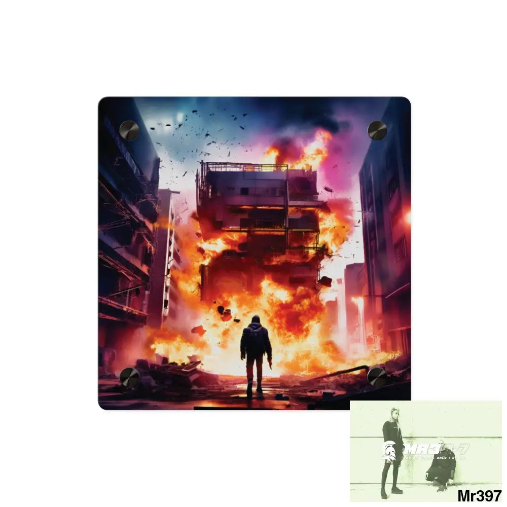 Escape from the block no 13 2628 days Death Flat Covert Failures Ltd Edition no 22 Acrylic Wall Art Panels 8’’ x 8’’