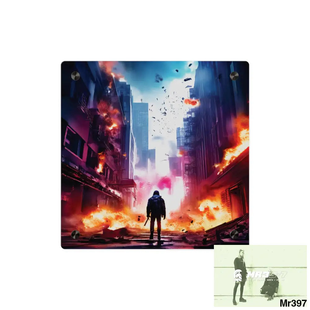 Escape from the block no 14 2628 days Death Flat Covert Failures Ltd Edition no 22 Acrylic Wall Art Panels 11’’ x 11’’