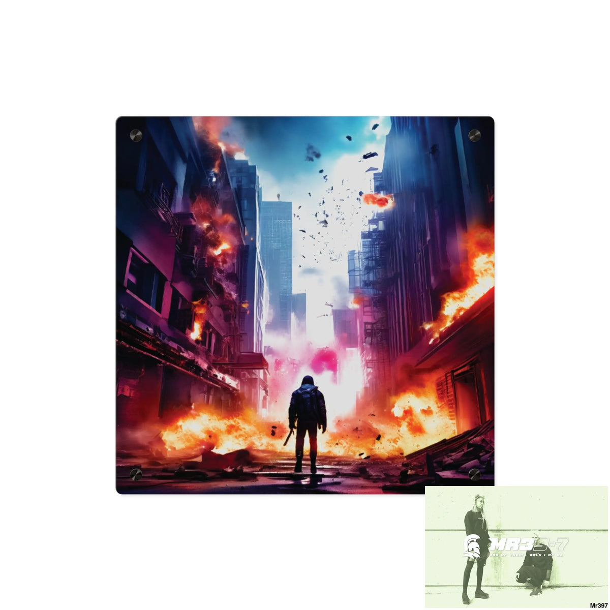 Escape from the block no 14 2628 days Death Flat Covert Failures Ltd Edition no 22 Acrylic Wall Art Panels 16″ x 16″