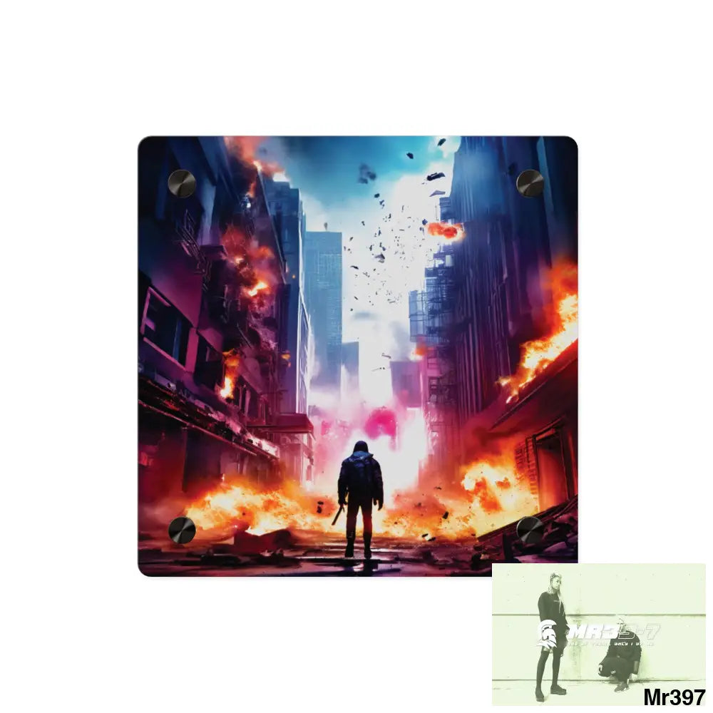 Escape from the block no 14 2628 days Death Flat Covert Failures Ltd Edition no 22 Acrylic Wall Art Panels 8’’ x 8’’