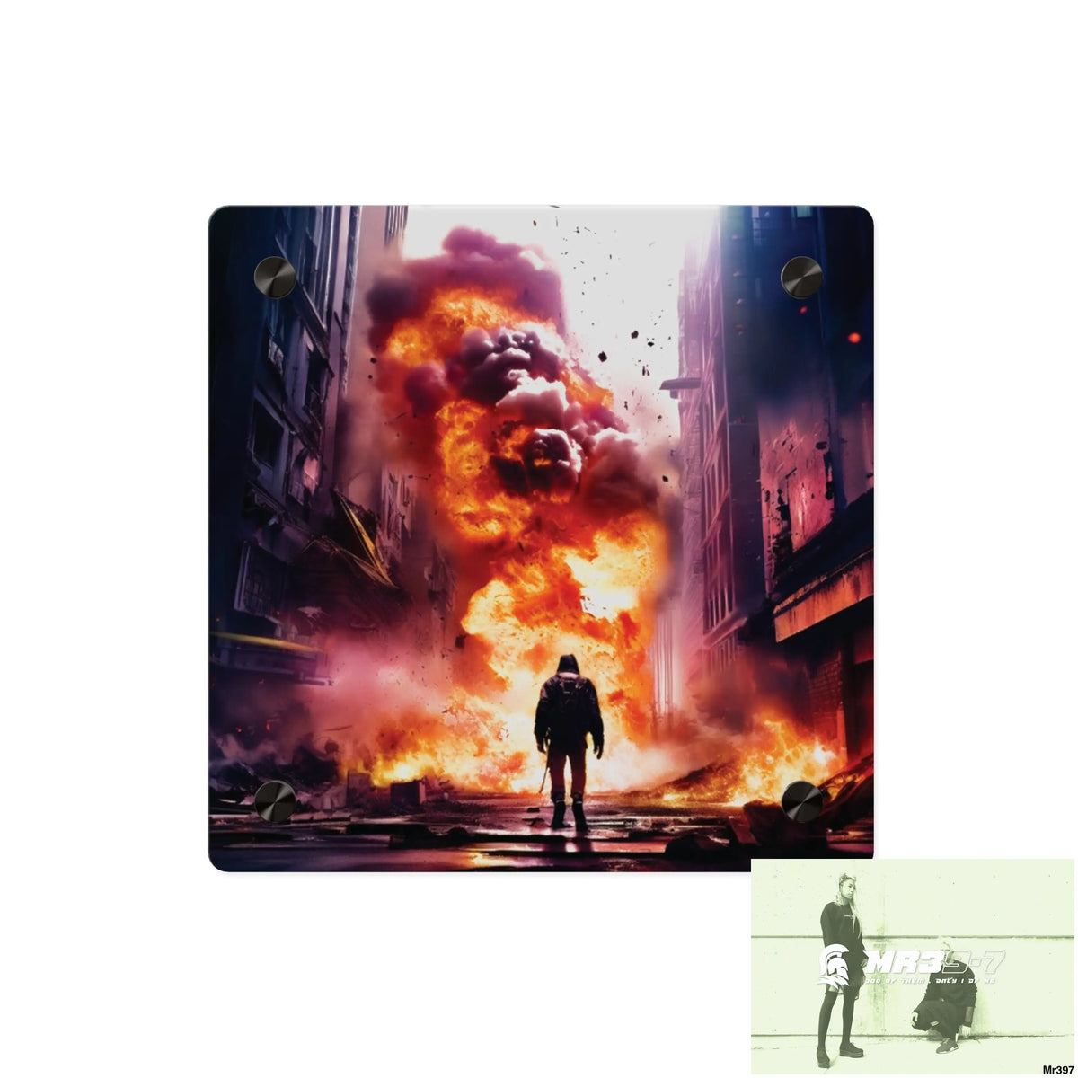 Escape from the block no 15 2628 days Death Flat Covert Failures Ltd Edition no 22 Acrylic Wall Art Panels 8’’ x 8’’