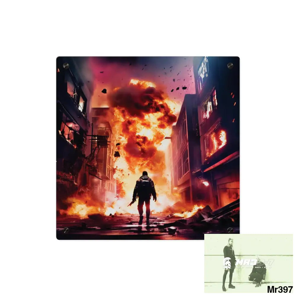 Escape from the block no 16 2628 days Death Flat Covert Failures Ltd Edition no 22 Acrylic Wall Art Panels 16″ x 16″