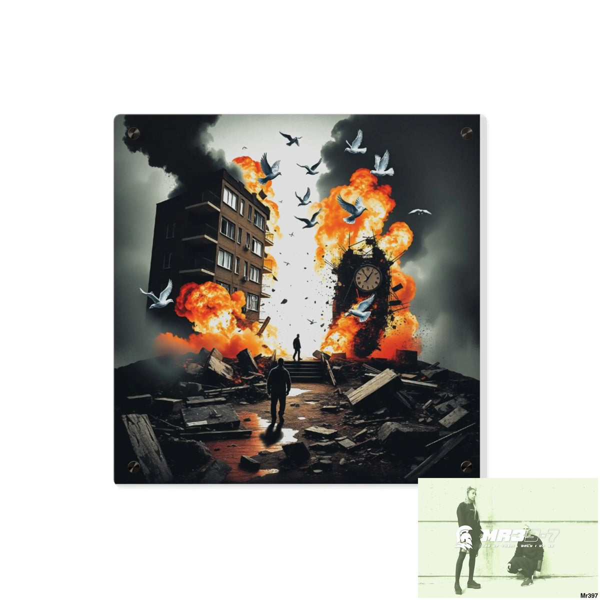 Escape from the block no 4 2628 days Death Flat Covert Failures Ltd Edition no 22 Acrylic Wall Art Panels 16″ x 16″