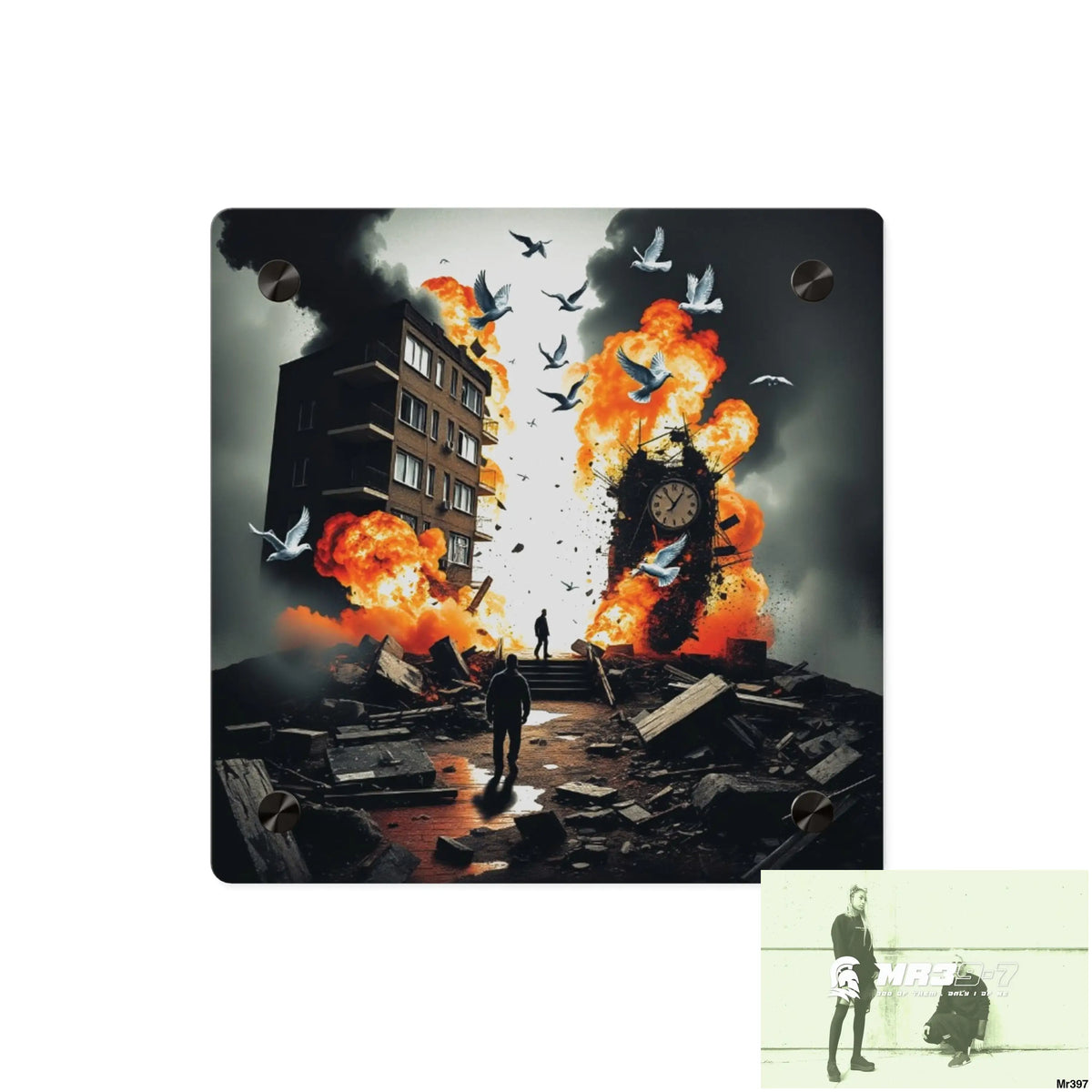 Escape from the block no 4 2628 days Death Flat Covert Failures Ltd Edition no 22 Acrylic Wall Art Panels 8’’ x 8’’
