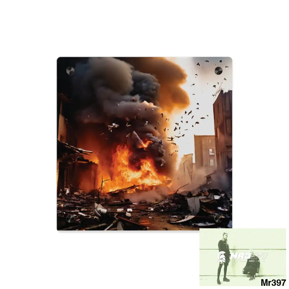 Escape from the block no 5 2628 days Death Flat Covert Failures Ltd Edition no 22 Acrylic Wall Art Panels 11’’ x 11’’