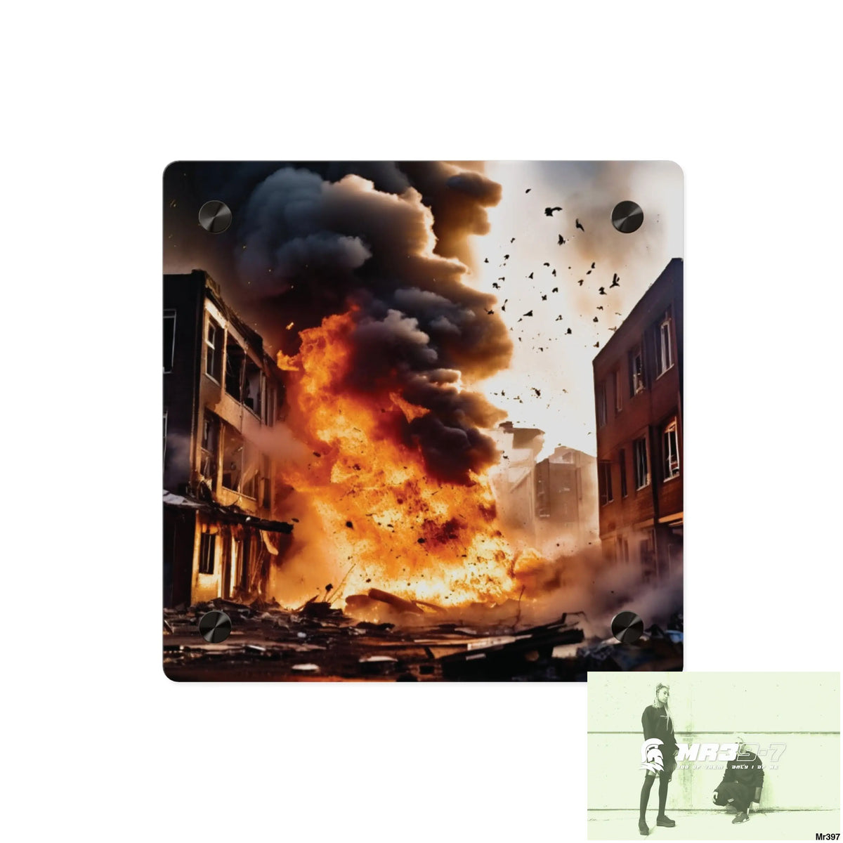 Escape from the block no 6 2628 days Death Flat Covert Failures Ltd Edition no 22 Acrylic Wall Art Panels 8’’ x 8’’
