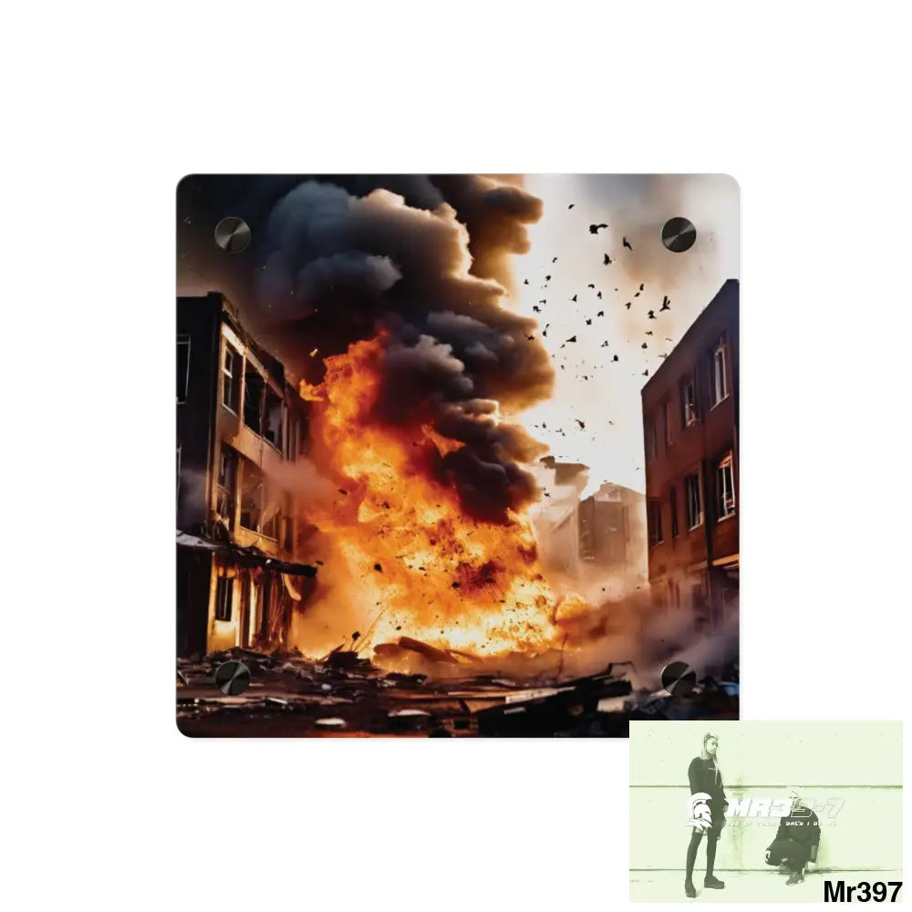 Escape from the block no 6 2628 days Death Flat Covert Failures Ltd Edition no 22 Acrylic Wall Art Panels 8’’ x 8’’