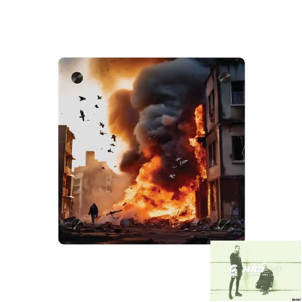 Escape from the block no 7 2628 days Death Flat Covert Failures Ltd Edition no 22 Acrylic Wall Art Panels 8’’ x 8’’